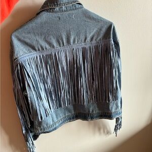 12th Tribe Desert Palm Fringe Denim Jacket